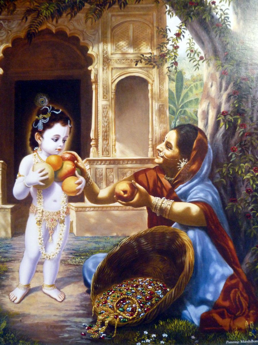 Krishna's mercy to fruit vendor